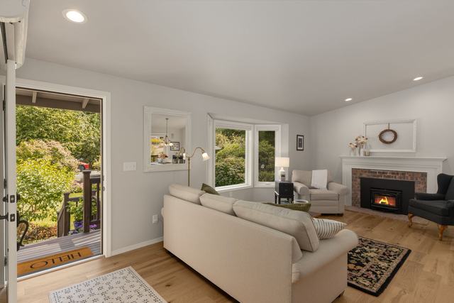 Living room, French doors through to the deck